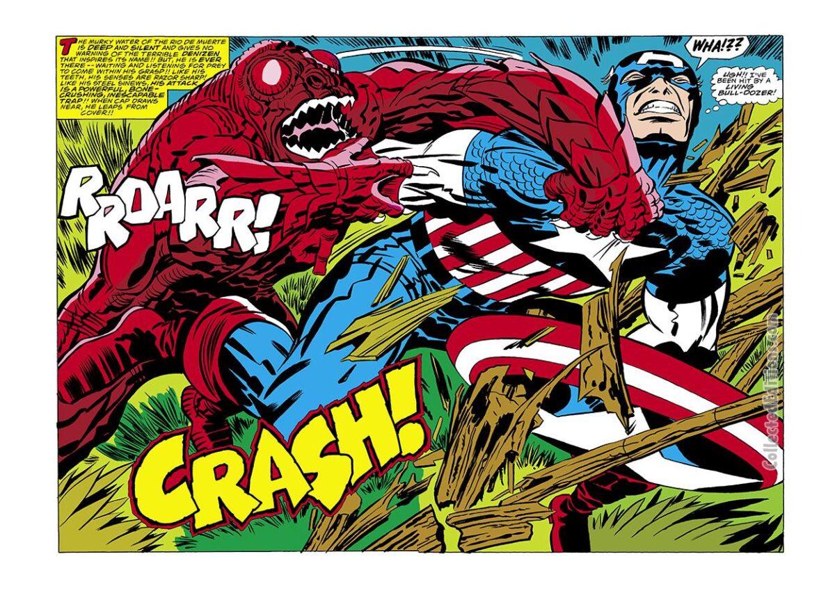 Captain America #208, pgs. 2-3; pencils, Jack Kirby; Man-Fish