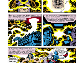 Captain America #211, pg. 8; pencils, Jack Kirby; inks, Mike Royer; Arnim Zola/Kirby Krackle/Donna Maria