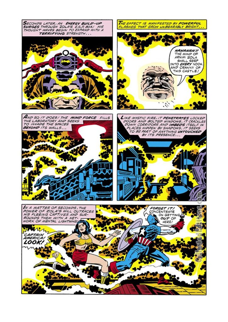 Captain America #211, pg. 8; pencils, Jack Kirby; inks, Mike Royer; Arnim Zola/Kirby Krackle/Donna Maria