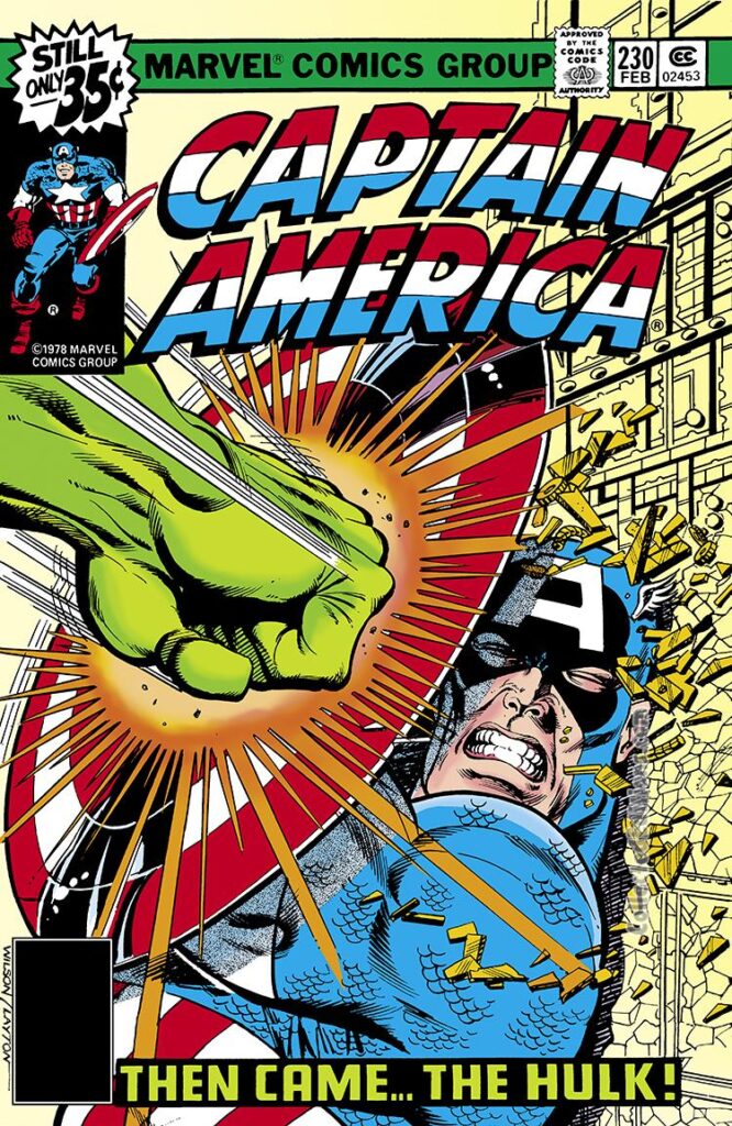 Captain America #230 cover; pencils, Ron Wilson; inks, Bob Layton
