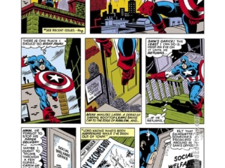 Captain America #231, pg. 12; layouts, Sal Buscema; pencils and inks, Don Perlin; Sam Wilson, social worker, Roger McKenzie writer, script