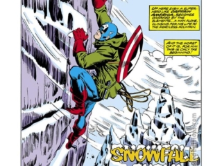 Captain America #238, pg. 1; pencils, Fred Kida; inks, Don Perlin; splash page, Snowfall Fury, Peter Gillis, Roger Stern