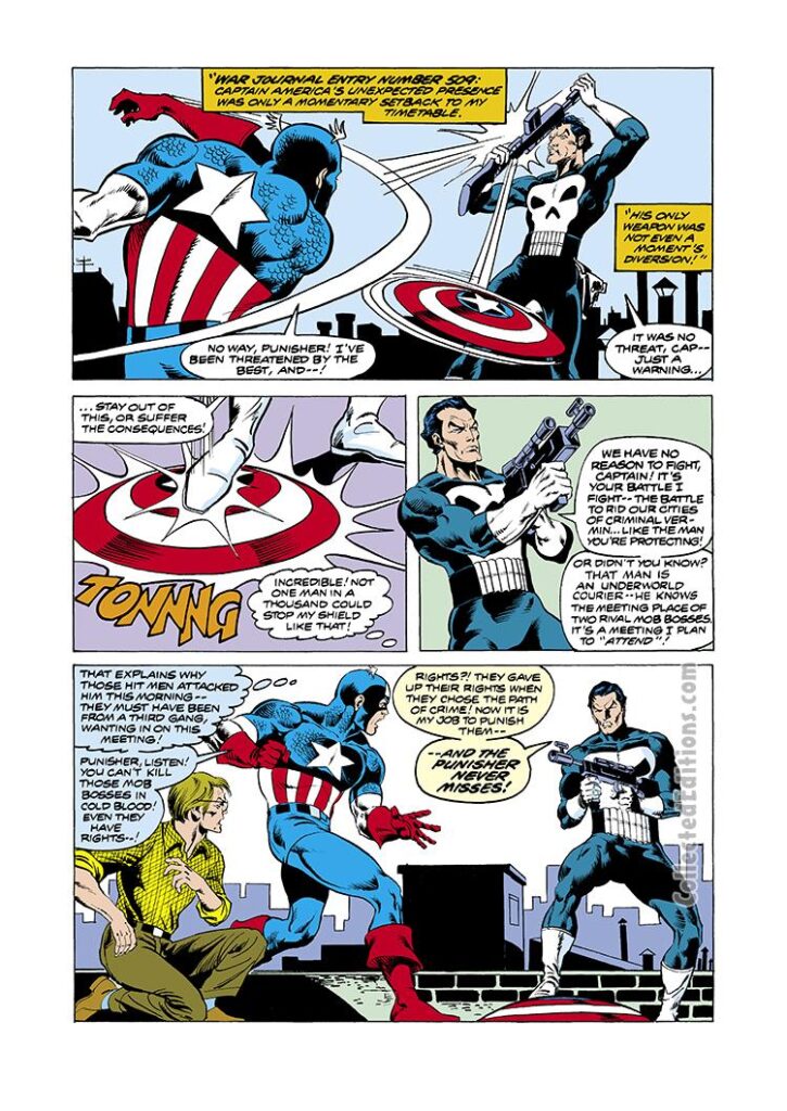 Captain America #241, pg. 10; layouts, Frank Springer; inks, Pablo Marcos; Punisher, Frank Castle, vigilante justice