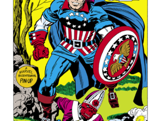Bicentennial Battles #1, pinup; pencils, Jack Kirby; inks, John Romita, Sr.