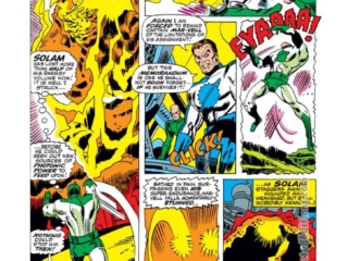 Captain Marvel #6, pg. 15; pencils, Don Heck; inks, John Tartaglione; Yon-Rogg, Kree warriors, Mar-Vell, Solam