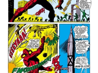 Captain Marvel #12, pg. 12; pencils, Dick Ayers; inks, Syd Shores; Mar-Vell, Man-Slayer