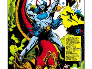 Captain Marvel #15, pg. 11; layouts, Gary Friedrich; pencils, Tom Sutton; inks, Dan Adkins; Mar-Vell, the Realm of Satan