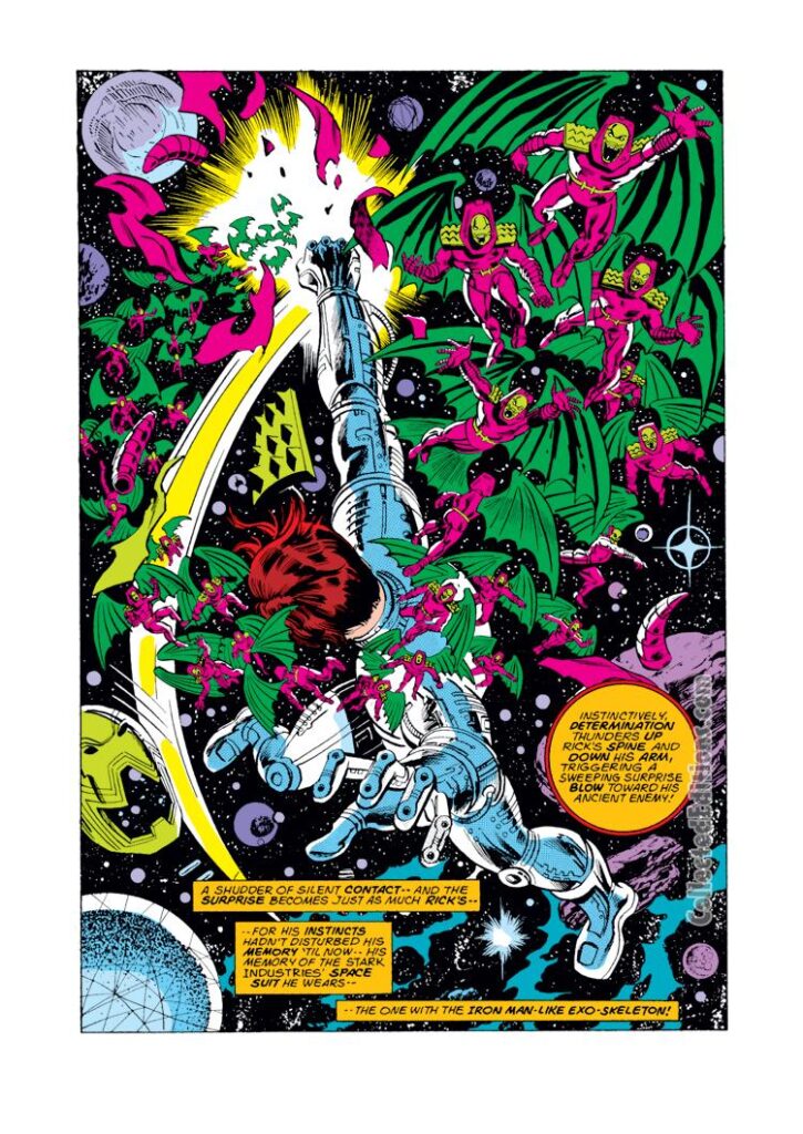 Captain Marvel #37, pg. 10; pencils, Al Milgrom; inks, Klaus Janson; Annihilus, Rick Jones, Mar-Vell, Negative Zone
