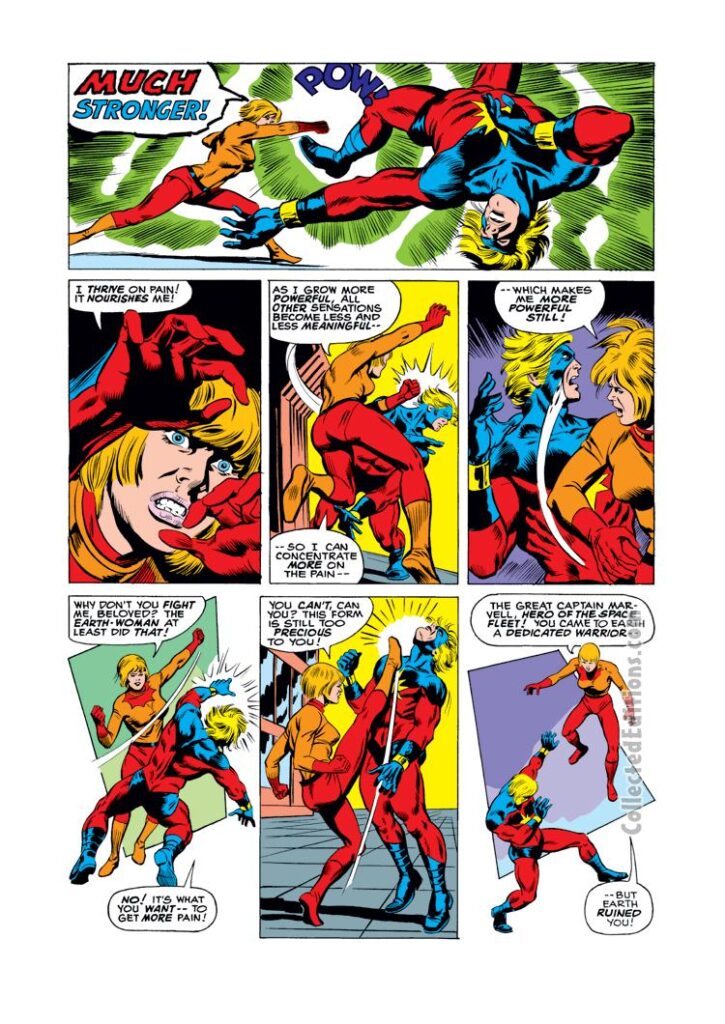 Captain Marvel #40, pg. 15; pencils, Al Milgrom; inks, Al McWilliams; Mar-Vell, Medic Una