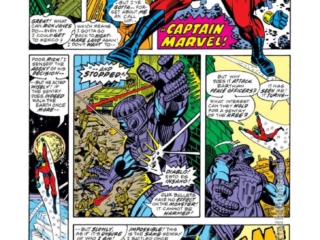 Captain Marvel #47, pg. 14; pencils, Al Milgrom; inks, Terry Austin; Rick Jones, Mar-Vell, Nega-Bands, Sentry, Kree