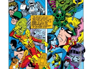 Captain Marvel #53, pg. 6; pencils, Al Milgrom; inks, Bob Wiacek; Inhumans, Supreme Intelligence, Ronan the Accuser