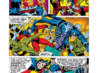 Captain Marvel #53, pg. 11; pencils, Al Milgrom; inks, Bob Wiacek; Mar-Vell, Phae-Dor, Black Bolt, Inhumans