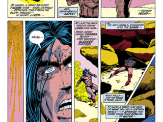 Conan the Barbarian #13, pg. 4; pencils, Barry Windsor-Smith; inks, Sal Buscema; wandering the desert, Roy Thomas