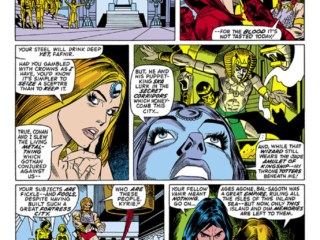 Conan the Barbarian #18, pg. 2; pencils, Gil Kane; inks, Dan Adkins; Robert E. Howard, sword and sorcery, Gothan, King Ska, Bal-Sagoth, Kyrie, Roy Thomas