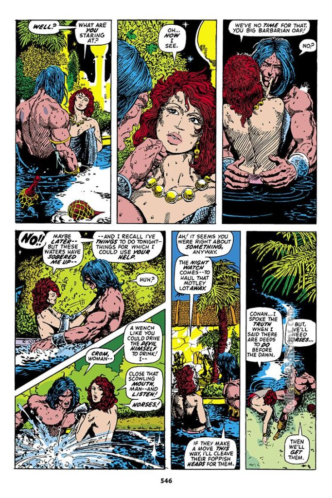 Conan the Barbarian #24, pg. 6; pencils and inks, Barry Windsor-Smith; Red Sonja