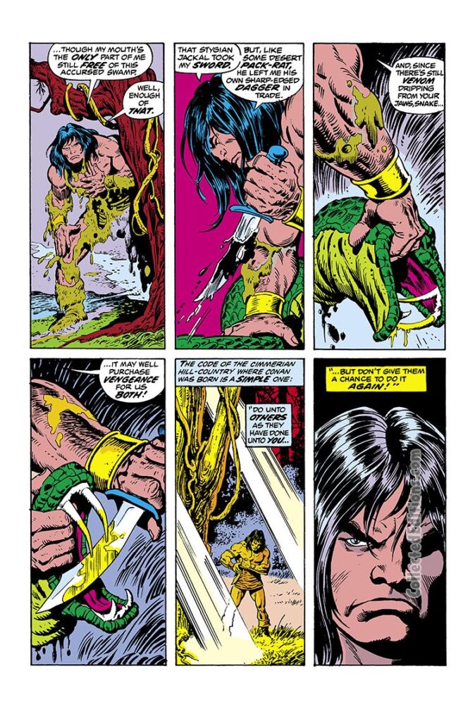 Conan the Barbarian #28, pg. 7; pencils, John Buscema; inks, Ernie Chan; snake