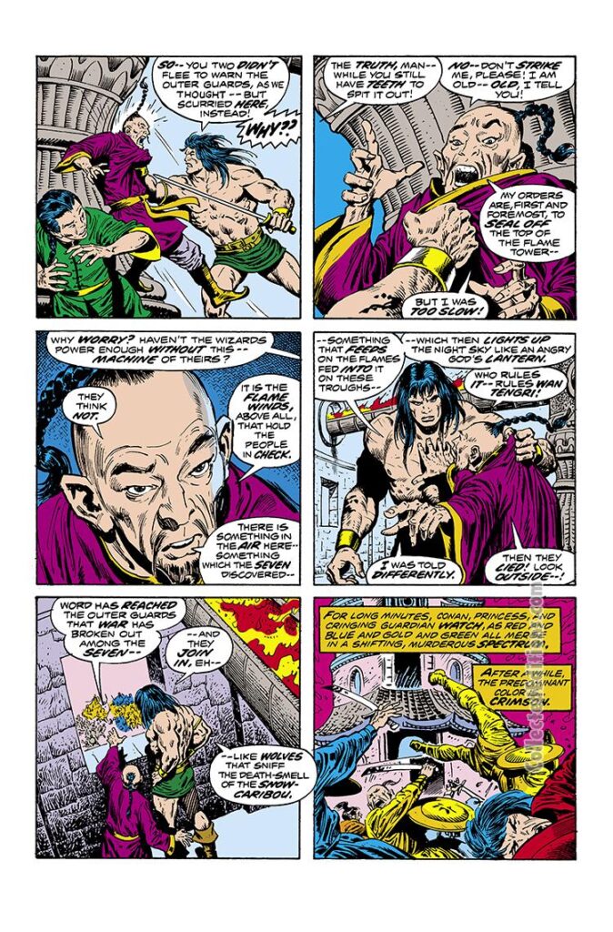 Conan the Barbarian #34, pg. 13; pencils, John Buscema; inks, Ernie Chan, Flame Winds of Lost Khitai, Wan Tengrai