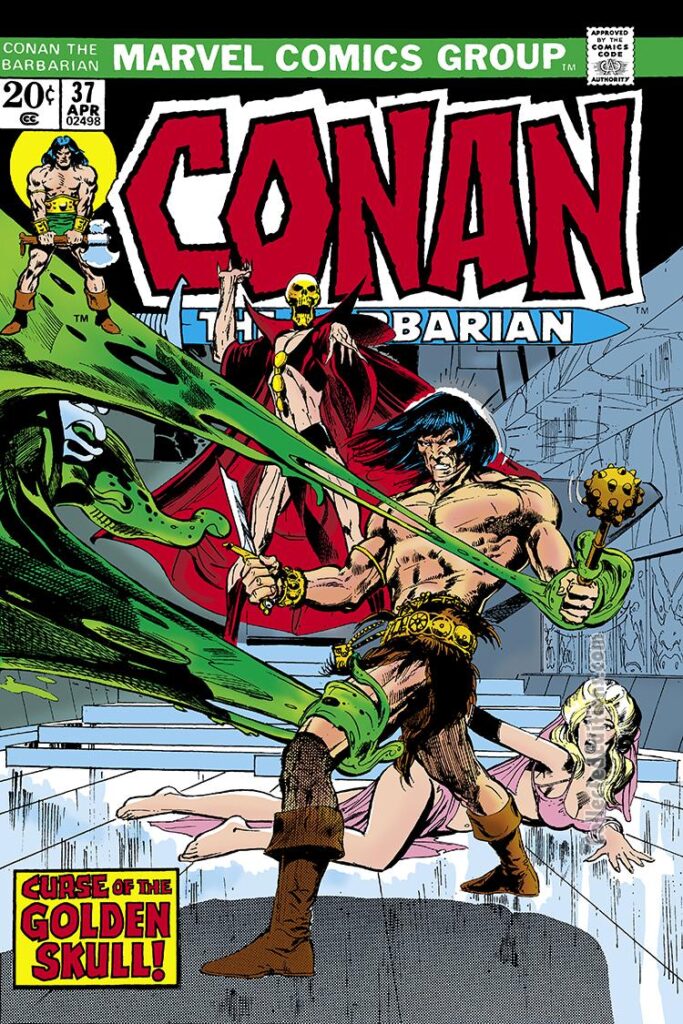 Conan the Barbarian #37 cover; pencils and inks, Neal Adams, Curse of the Golden Skull