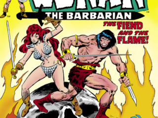 Conan the Barbarian #44 cover; pencils and inks, John Buscema; The Fiend and the Flame, giant skull, Red Sonja
