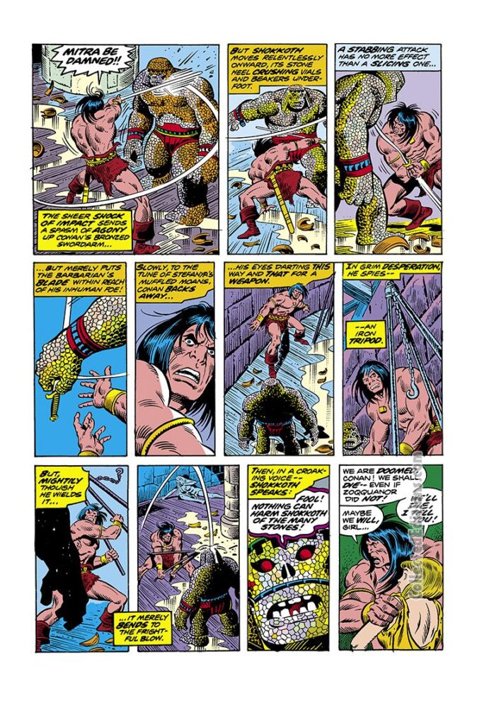 Conan the Barbarian #46, pg. 16; pencils, John Buscema; inks, Joe Sinnott; Shokkoth of the Many Stones