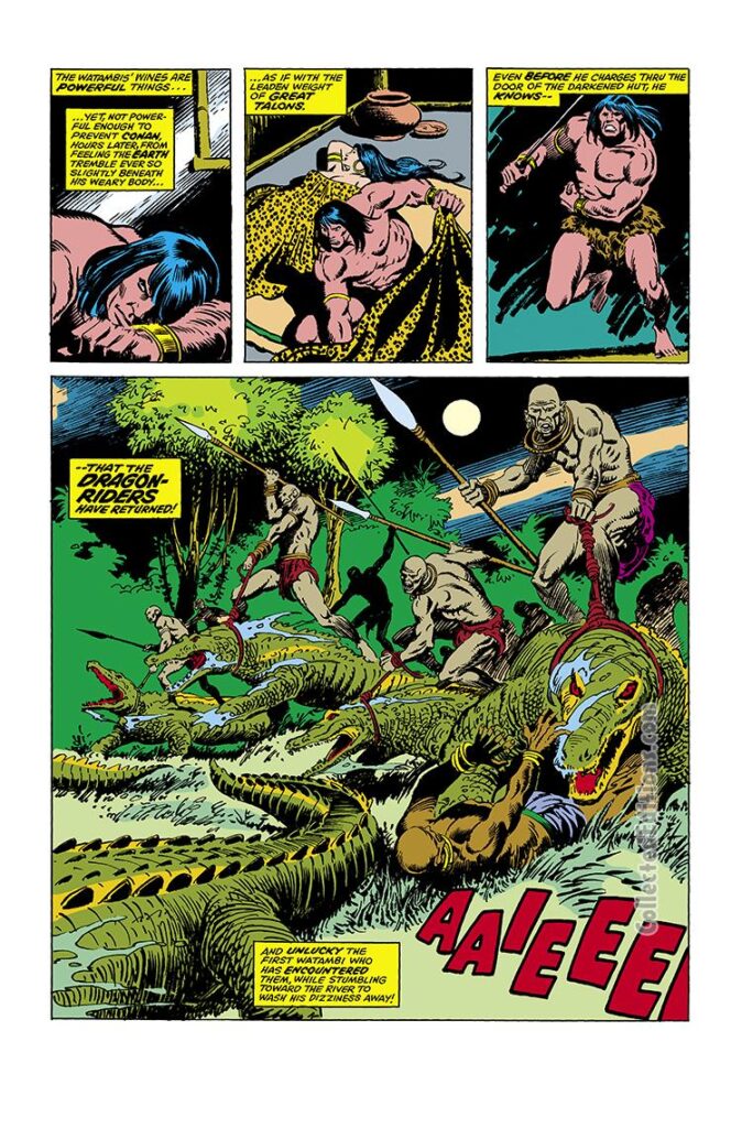 Conan the Barbarian #60, pg. 12; pencils, John Buscema; inks, Steve Gan; Dragon Riders, Roy Thomas