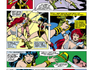 Conan the Barbarian #67, pg. 5; pencils, John Buscema; inks, The Tribe; Red Sonja vs. B&ecirc;lit