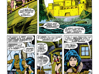 Conan the Barbarian #70, pg. 4; pencils, John Buscema; inks, Ernie Chan; B&ecirc;lit, pirate ship