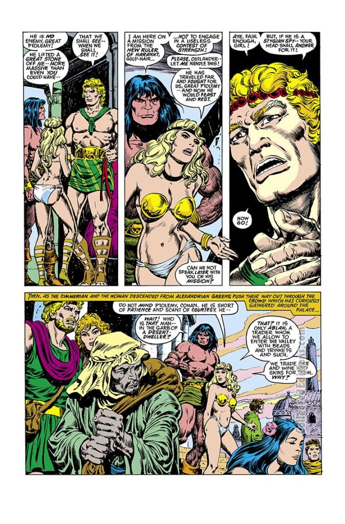 Conan the Barbarian #80, pg. 2; pencils, Howard Chaykin; inks, Ernie Chan; Ptolemy