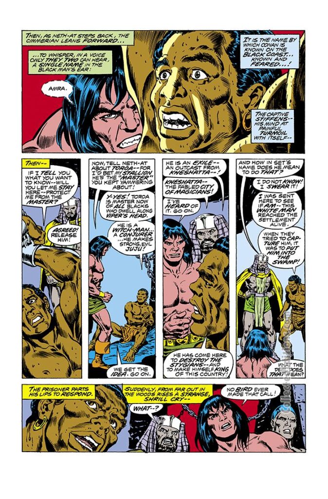 Conan the Barbarian #82, pg. 12; pencils, Howard Chaykin; inks, Ernie Chan; Amra