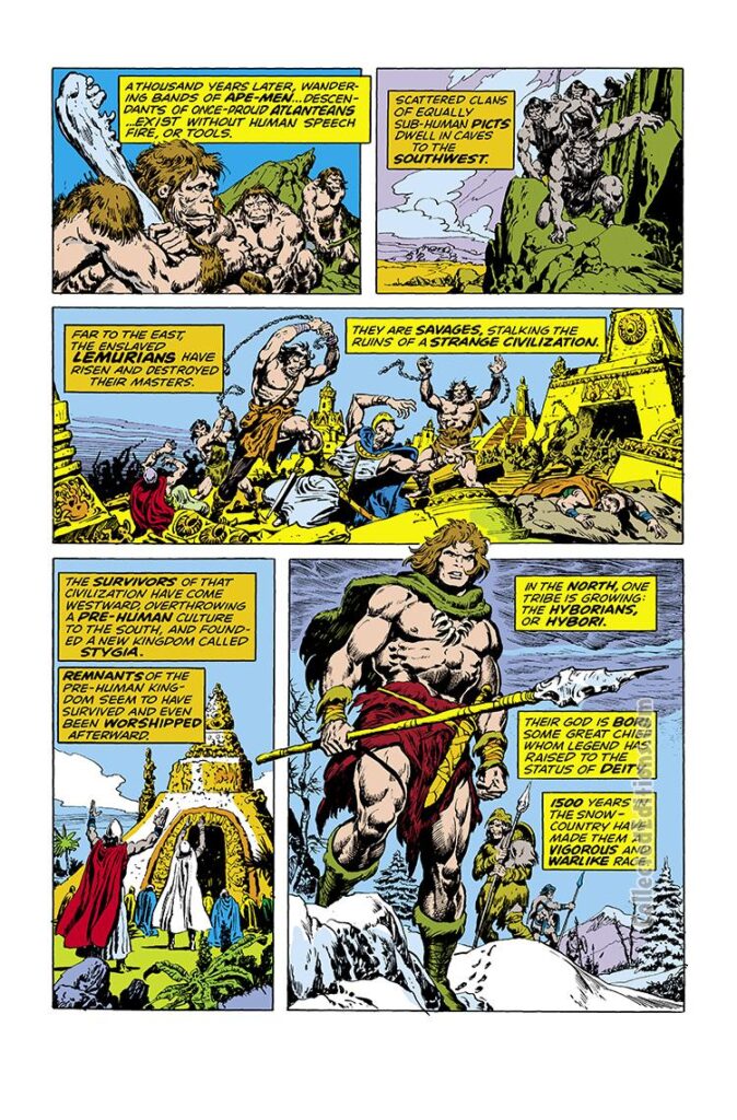 Conan the Barbarian #87, pg. 15; pencils and inks, Tony DeZuniga, Ernie Chan; Hyborians, Lemurians
