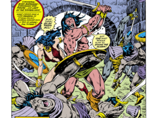 Conan the Barbarian #89, pg. 1; pencils, John Buscema; inks, Ernie Chan Conan the Barbarian #89, pg. 1; pencils, John Buscema; inks, Ernie Chan; The Sword and the Serpent, Roy Thomas splash page, Zula