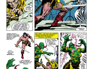 Conan the Barbarian #115, pg. 24; pencils, John Buscema; inks, Ernie Chan Conan the Barbarian #115, pg. 24; pencils, John Buscema; inks, Ernie Chan; last issue by Roy Thomas