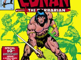 Conan the Barbarian #115 cover; pencils, John Buscema; inks, Ernie Chan Conan the Barbarian #115 cover; pencils, John Buscema; inks, Ernie Chan; last issue by Roy Thomas, 10th anniversary issue