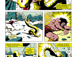 Conan the Barbarian #126, pg. 14; pencils, John Buscema; inks, Bob McLeod; Cult of the Unknownable One, Giant Worm