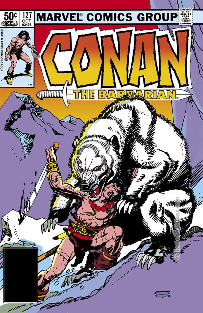 Conan the Barbarian #127 cover; pencils and inks, Gil Kane, White Bear, El Oso Blanco