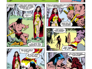 Conan the Barbarian #135, pg. 3; pencils, Marc Silvestri; inks, Joe Rubinstein; Bruce Jones, Merya