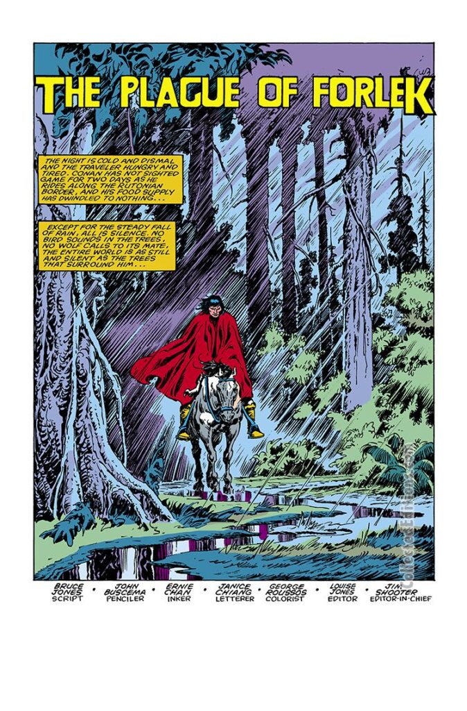 Conan the Barbarian #148, pg. 1; pencils, John Buscema; inks, Ernie Chan; The Plague of Forlek, Bruce Jones