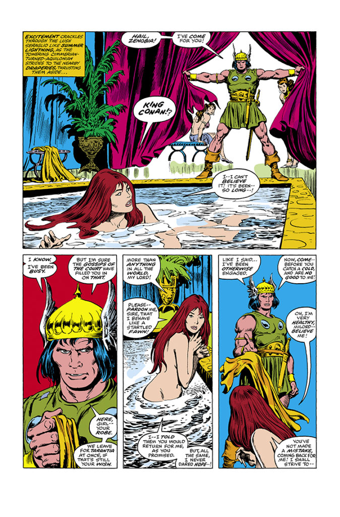 Conan the Barbarian Annual #4, pg. 8; pencils, John Buscema; inks, Ernie Chan, Zenobia, King Conan