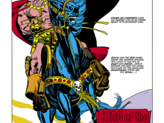 Conan the Barbarian Annual #6, pg. 1; pencils and inks, Gil Kane; King of the Forgotten People, King Conan