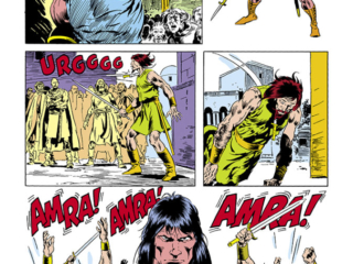 Conan the Barbarian Annual #7, pg. 24; pencils, John Buscema; inks, Danny Bulanadi, Ricardo Villamonte, Armando Gil; Roy Thomas, King Conan
