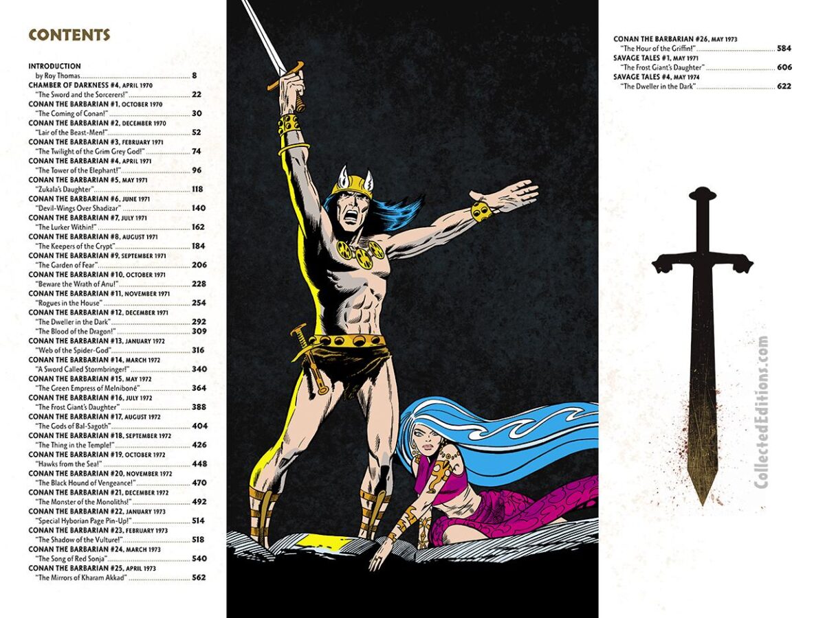 Conan the Barbarian: The Original Marvel Years Omnibus Vol. 1, Table of Contents