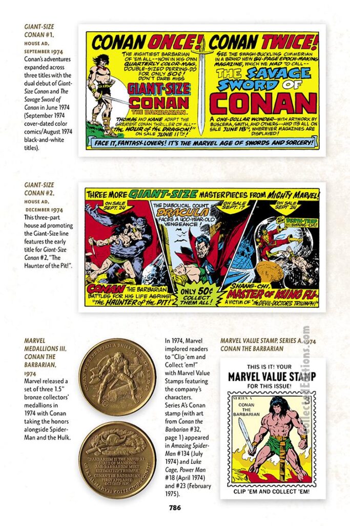 Bonus: Giant-Size Conan house ads/Marvel Value Stamp/Conan medallions