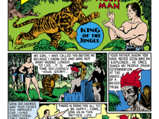Daring Mystery Comics #2, pg. 12; Trojak the Tiger Man in "King of the Jungle"; Gregory Sykes/Joe Simon/Jack Kirby/Timely Marvel/Golden Age/jungle comics