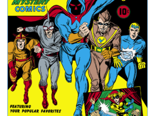 Daring Mystery Comics #8 cover; pencils and inks, Jack Kirby &amp; Joe Simon; The Thunderer, Citizen V, The Fin, Silver Scorpion, Captain Daring, Joe Simon, Jack Kirby