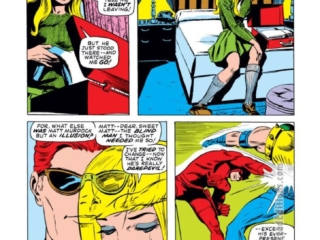 Daredevil #63, pg. 5; pencils, Gene Colan; inks, Syd Shores; Karen Page, Gladiator