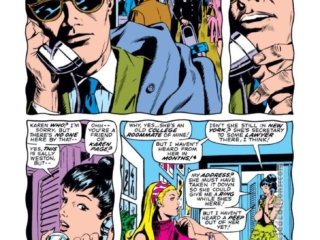 Daredevil #64, pg. 8; pencils, Gene Colan; inks, Syd Shores; Karen Page, Matt Murdock