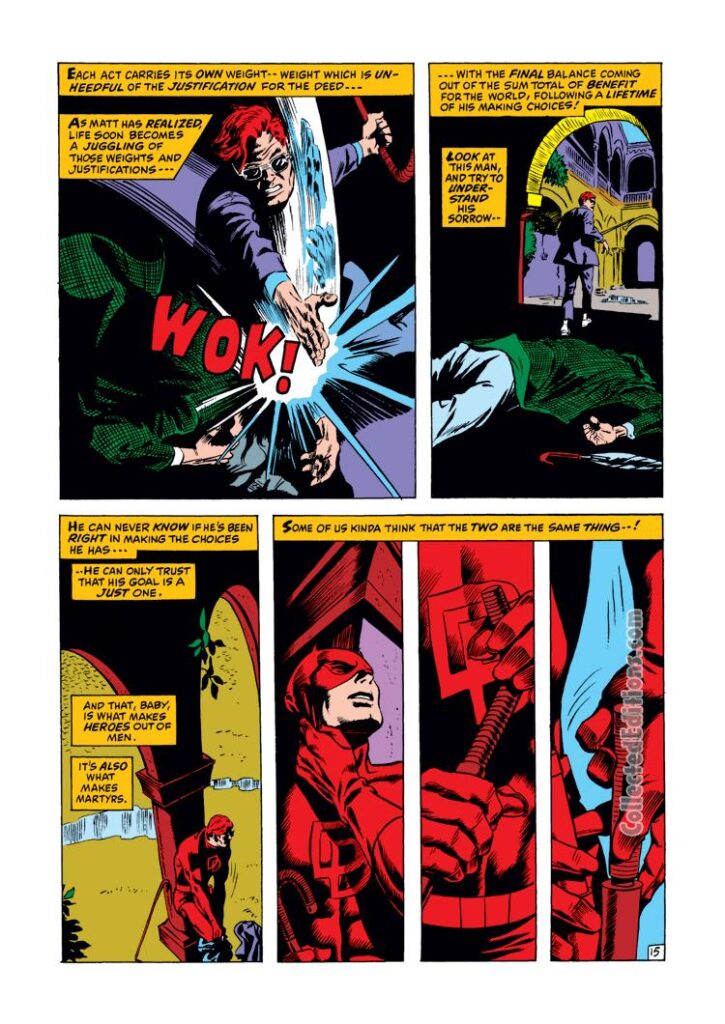 Daredevil #75, pg. 15; pencils, Gene Colan; inks, Syd Shores; Matt Murdock, lawyer, blind