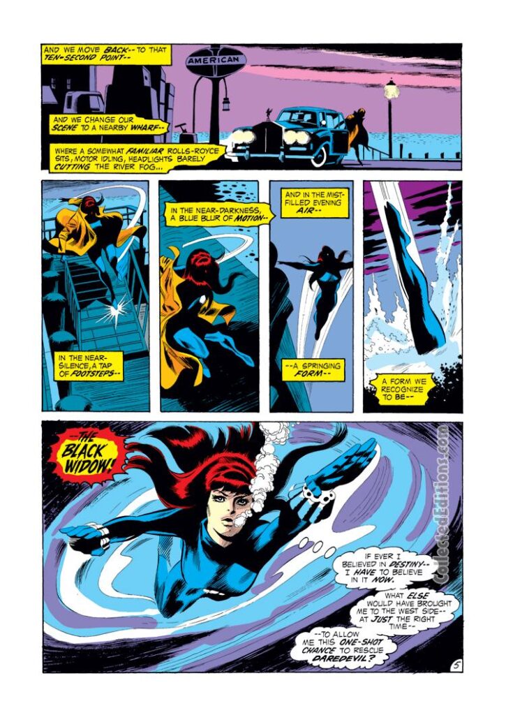 Daredevil #81, pg. 5; pencils, Gene Colan; inks, Jack Abel; Black Widow