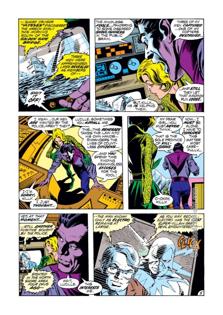 Daredevil #89, pg. 5; pencils, Gene Colan; inks, Tom Palmer; Purple Man