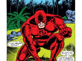 Daredevil #98, pg. 1; pencils, Gene Colan; inks, Ernie Chan; Let There Be Death splash page, Steve Gerber